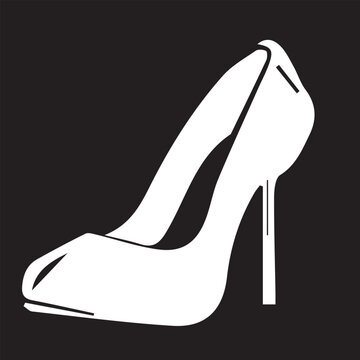 ladies high heel in vector art women's shoes outline art