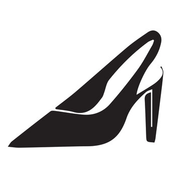 ladies high heel in vector art women's shoes outline art