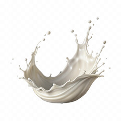 abstract 3d milk splash wave swirls or diary milk splashes, flying milk on the air cut out isolated on white background 