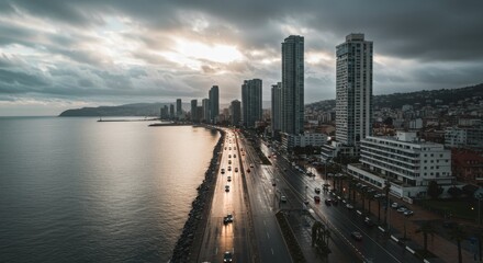 singapore skyline at sunset