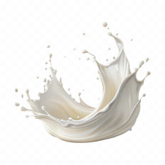 abstract 3d milk splash wave swirls or diary milk splashes, flying milk on the air cut out isolated on white background 