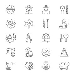 Engineering Vector Outline Icon Set