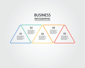 Business Infographic modern design template for banners and infographics for 5 triangle step 