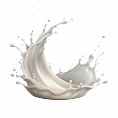abstract 3d milk splash wave swirls or diary milk splashes, flying milk on the air cut out isolated on white background 