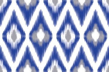 Ikat Abstract Ethnic art, Seamless pattern in tribal, folk embroidery, and Mexican style. Aztec geometric art ornament paint. Design for carpet, cover wallpaper,  wrapping fabric, clothing.