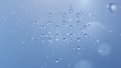 apomorphine hydrochloride molecular structure, 3d model molecule, antiparkinsonian agent structural chemical formula view from a microscope