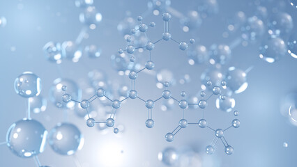 aztreonam molecular structure 3d, antibiotic structural chemical formula view from a microscope