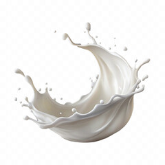 abstract 3d milk splash wave swirls or diary milk splashes, flying milk on the air cut out isolated on white background 