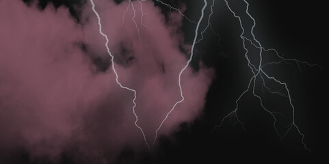 Mountainous Cumulus Clouds Boiling in the Summer Sky. White cloudiness, mist or smog overlay backgrounds. Wide sky and clouds dark tone. Dark cloud at evening sky with thunder bolt.>>
