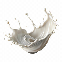 abstract 3d milk splash wave swirls or diary milk splashes, flying milk on the air cut out isolated on white background 