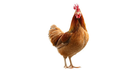 Full body of brown chicken hen