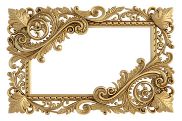 Ornate antique gold frame with floral vignette
