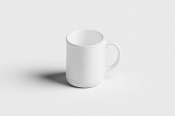 Empty white mug on plain background