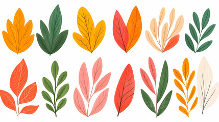 Colorful Leaf Designs for Spring Social Media Templates Pack