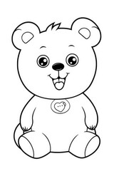 Fototapeta premium Playful teddy bear coloring activity children's room digital art fun environment front view creativity boost
