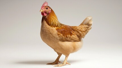 Fototapeta premium Observing a chicken in a studio setting animals photography indoor close-up nature's beauty