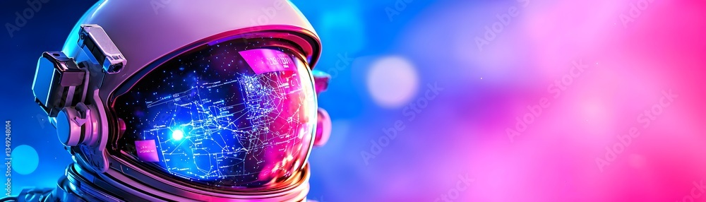 Aufkleber advanced technology in space exploration closeup of a helmet in a futuristic environment