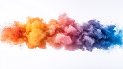 Colorful powder explosion on white background, design element