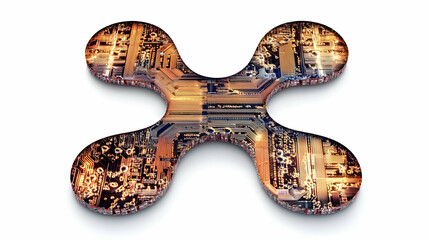 Obraz premium Futuristic Holographic Design with Glowing Circuit Patterns