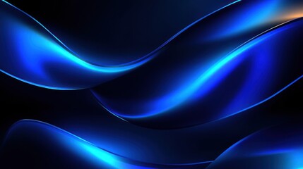 Abstract Blue Waves Dark Background Design