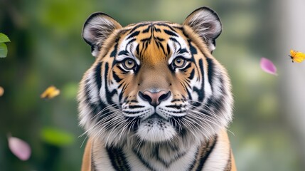 Fototapeta premium Majestic tiger portrait in natural habitat