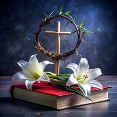 White lily on the book 