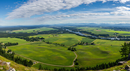 Obraz premium Sweeping Valley Views – Burlington Cross Overlook on a Clear Day 