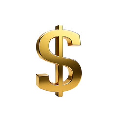 Fototapeta premium A Gold 3D Dollar Sign on a Transparent Background