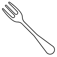 Modern Fork Outline Vector