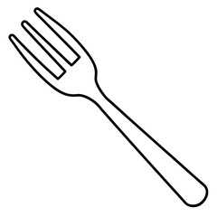 Modern Fork Outline Vector