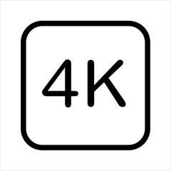 4k line icon vector illustration isolated on white background