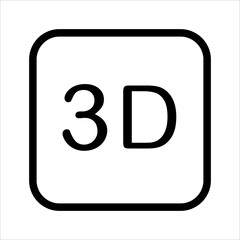 3d line icon vector illustration isolated on white background