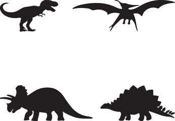 dinosaurs silhouettes vector