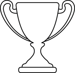trophy line art vector illustration black color thin line