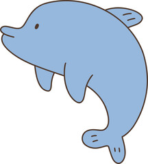 Cute Jumping Dolphin Cartoon Illustration