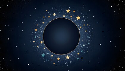 Naklejka premium Starry night sky with a captivating eclipse