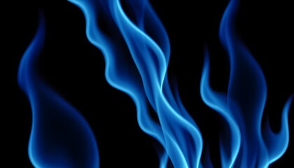 Obraz premium Swirling blue flames dance against a dark background