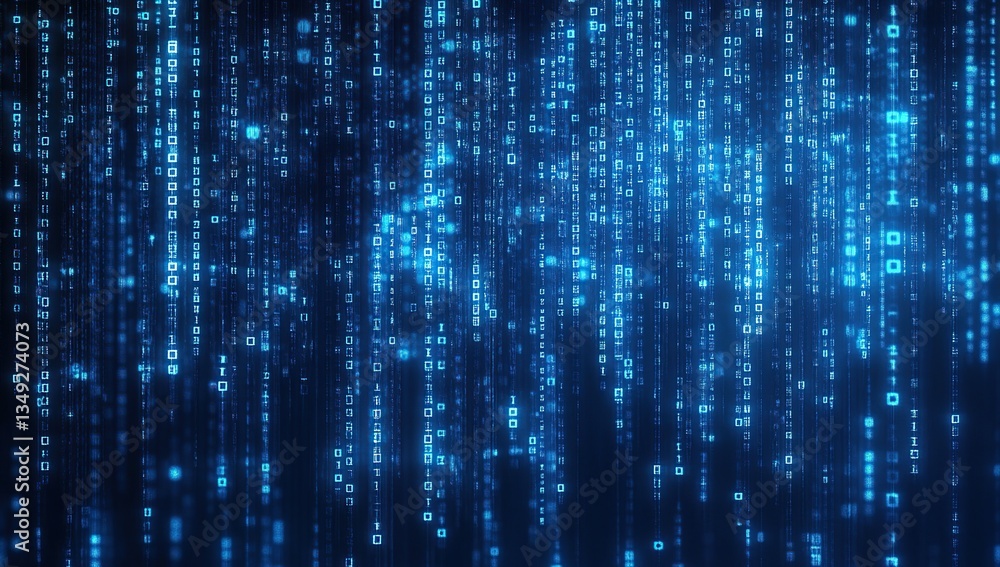 Poster abstract blue digital data stream background