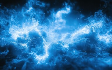 Fototapeta premium Abstract, vibrant blue flames