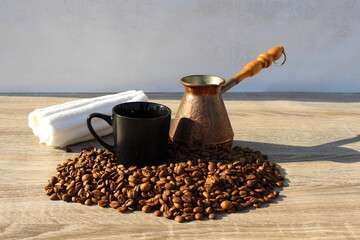 coffee maker and coffee beans