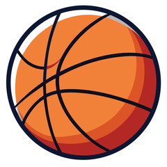 Orange basketball sphere vector illustration, a single sport icon
