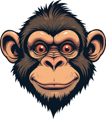 Smiling monkey head