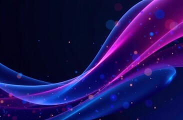 Fototapeta premium abstract blue and pink waves on black background