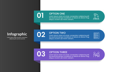 Vertical infographic timeline 3 steps template. Milestone, Roadmap, Timeline, Report and Business presentation. Vector illustration.