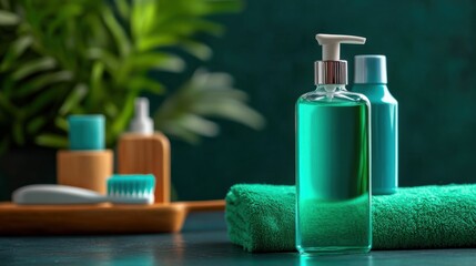 Toothbrush and mouthwash set for complete oral hygiene, well-organized display