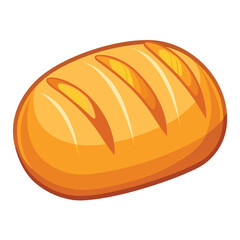 Cartoon Loaf of Freshly Baked Bread Illustration