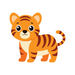  a cute baby tiger isolated on white