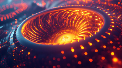 Futuristic turbine design with glowing elements