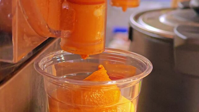 Thai tea slushy from slushie machine.