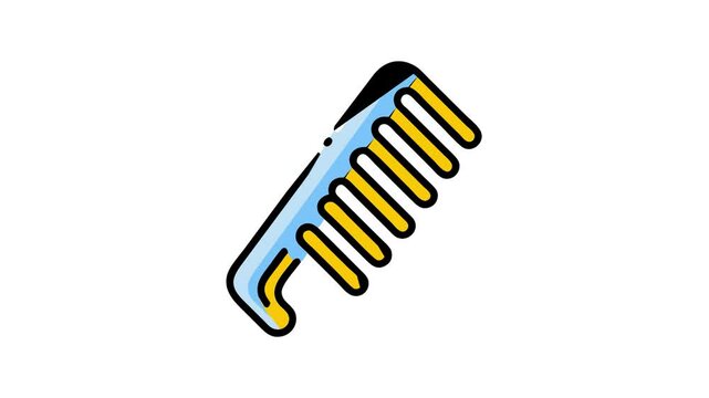 comb accessory line icon animation
